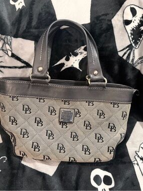 Dooney & Bourke Gray Logo Quilted Satchel with Dark Trim